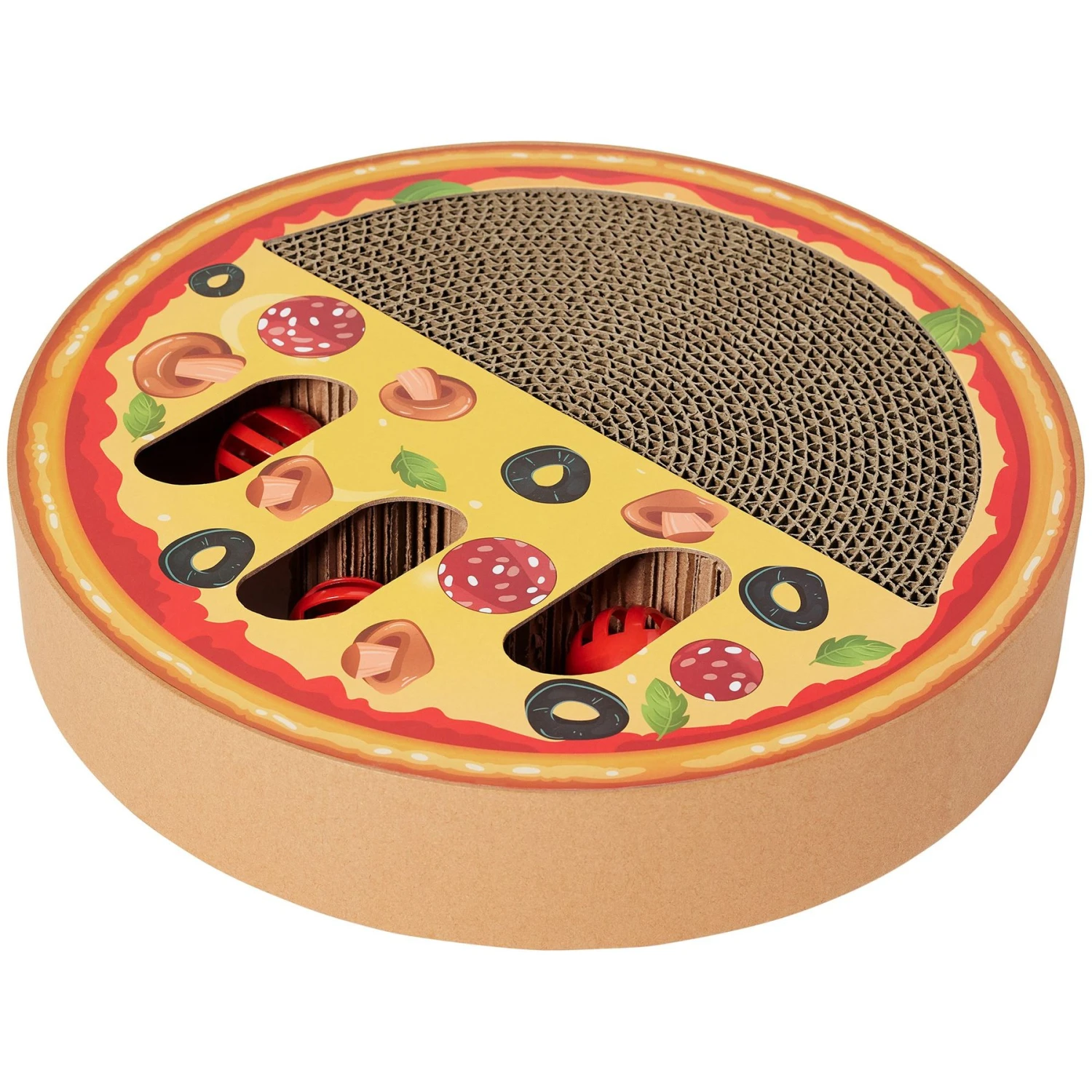 Frisco Interactive Maze & Scratch Cardboard Cat Toy With Catnip, Pizza 3 Frisco Interactive Maze & Scratch Cardboard Cat Toy With Catnip, Pizza