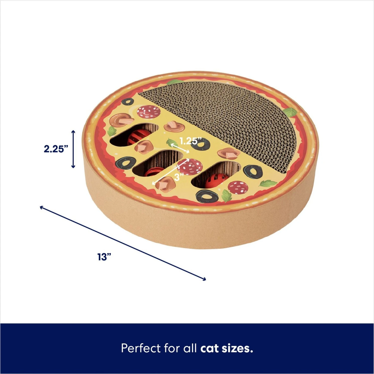 Frisco Interactive Maze & Scratch Cardboard Cat Toy With Catnip, Pizza 4 Frisco Interactive Maze & Scratch Cardboard Cat Toy With Catnip, Pizza - Image 2