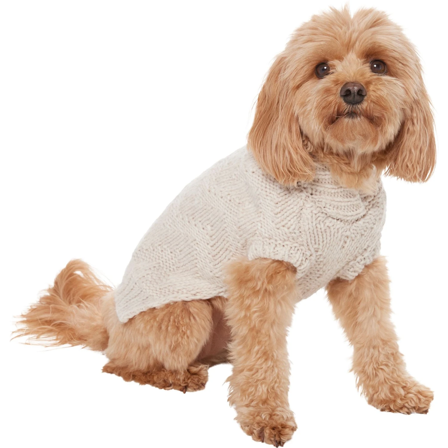 Frisco Sherpa Lined Chunky Cable Knit Dog & Cat Sweater 5 Frisco Sherpa Lined Chunky Cable Knit Dog & Cat Sweater - Image 3