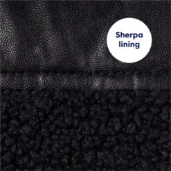 Frisco Medium Weight Faux Leather Dog & Cat Parka With Faux Fur Trimmed Hood, Black -Pet Cat Store 719798 PT5. AC SS1800 V1692213078