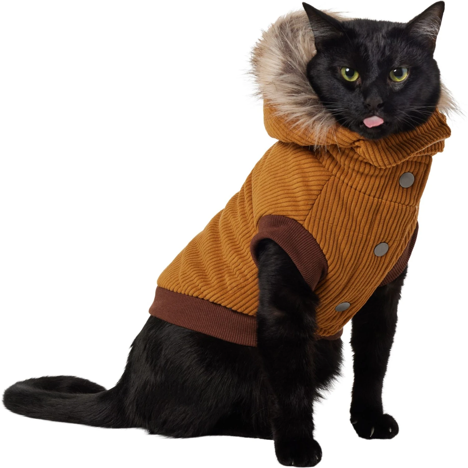 Frisco Heavy Weight Lux Corduroy Insulated Dog & Cat Coat With Fur Trimmed Hood 3 Frisco Heavy Weight Lux Corduroy Insulated Dog & Cat Coat With Fur Trimmed Hood