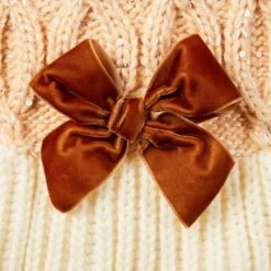 Frisco Cable Knit Dog & Cat Sweater Dress With Velvet Bow -Pet Cat Store 745838 PT6. AC SS1800 V1694794127