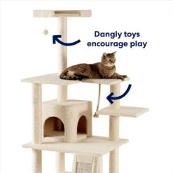 Frisco 62-in Faux Fur Cat Tree & Condo -Pet Cat Store 92259 PT2. AC SS1800 V1667228962
