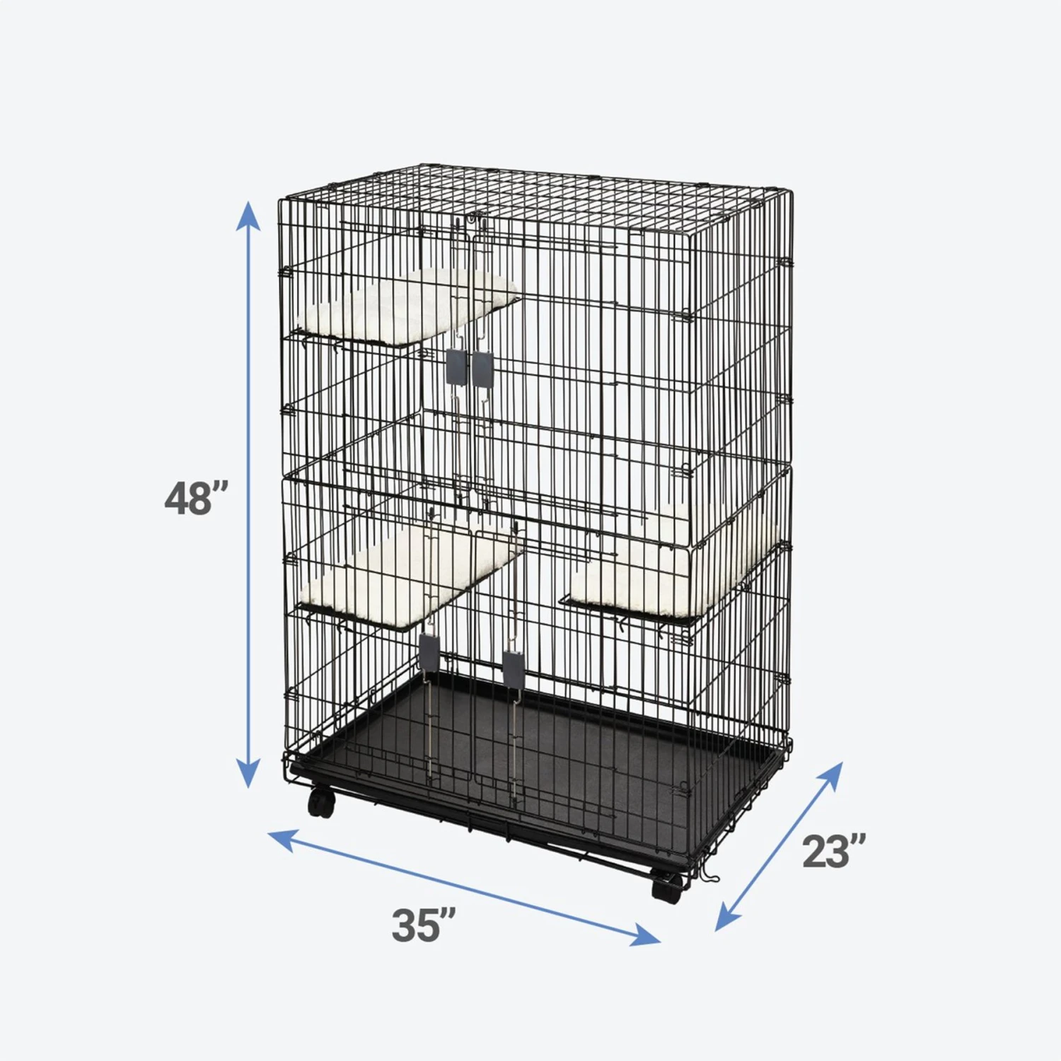 Frisco Collapsible Wire Cat Cage Playpen & Van Ness High Side Corner Cat Litter Pan, Blue 5 Frisco Collapsible Wire Cat Cage Playpen & Van Ness High Side Corner Cat Litter Pan, Blue - Image 3