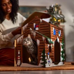 Frisco Holiday Log Cabin Cardboard Cat House & Frisco Holiday Christmas Tree Cardboard Cat House -Pet Cat Store 986238 PT4. AC SS1800 V1698257790