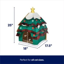Frisco Holiday Log Cabin Cardboard Cat House & Frisco Holiday Christmas Tree Cardboard Cat House -Pet Cat Store 986238 PT6. AC SS1800 V1698258344