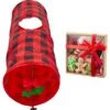 Frisco Holiday Buffalo Plaid Foldable Play Tunnel Cat Toy With Catnip & Frisco Holiday Festive Red Variety Pack Gift Box Cat Toy With Catnip, 14 Count -Pet Cat Store 986262 MAIN. AC SS1800 V1698258404