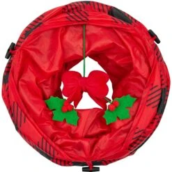 Frisco Holiday Buffalo Plaid Foldable Play Tunnel Cat Toy With Catnip & Frisco Holiday Festive Red Variety Pack Gift Box Cat Toy With Catnip, 14 Count -Pet Cat Store 986262 PT3. AC SS1800 V1698257736