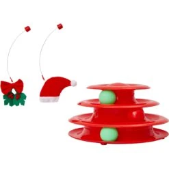 Frisco Holiday Santa Hat & Mistletoe Cat Tracks Cat Toy & Frisco Holiday Mice Cat Toy With Catnip, 5 Count -Pet Cat Store 986278 PT3. AC SS1800 V1698258464